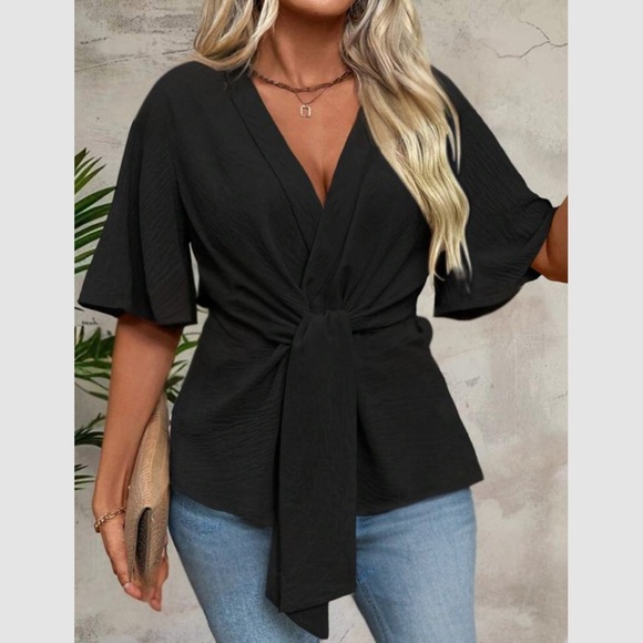 Luxe twist front blouse - Picture 1 of 16